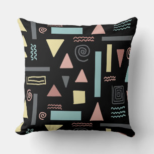 Coussin Formes géométriques noir motif