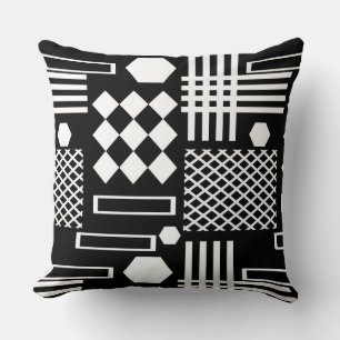 Coussin Formes géométriques noires et blanches scandinaves