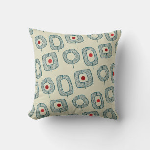 Coussin Formes géométriques ouvertes vertes avec des point