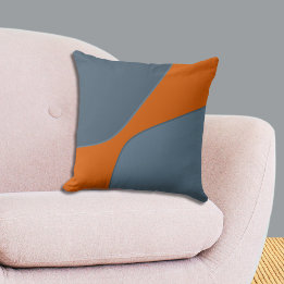 Coussin Formes irrégulières de quart orange et bleu  
