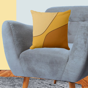 Coussin Formes irrégulières jaunes et bruns dorés quart 