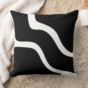 Coussin Formes lissées en noir et blanc Motif