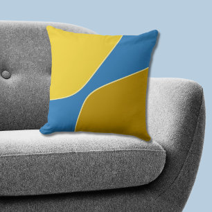 Coussin Formes minimalistes de quarts irréguliers jaune-bl