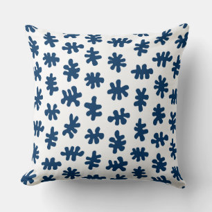 Coussin Formes morphiques 120322 - Bleu d'Indigo sur blanc
