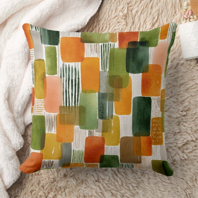 Coussin Formes organiques terreuses dans des tons chauds (Couverture)