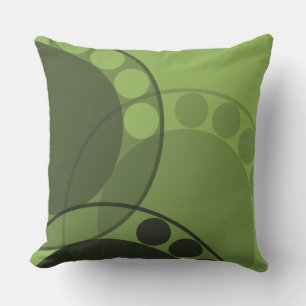 Coussin Formes rondes Botanique Abstraite Fern Frond Vert
