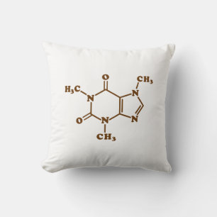 Coussin Formule chimique moléculaire du café à la caféine