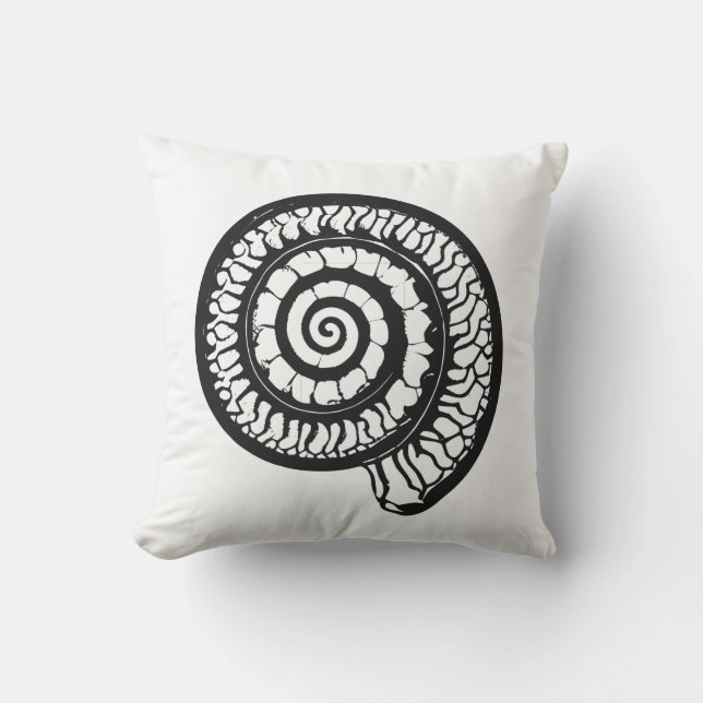 Coussin Fossil d'ammonite - Coquillage de la spirale (Recto)