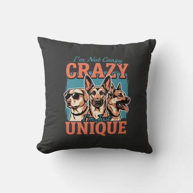 Coussin Fou amoureux de chien unique (Recto)