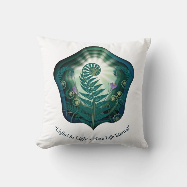 Coussin Fougère de Pâques se déployant dans la gloire, Cad (Recto)