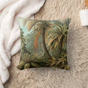 Coussin Fougères Palmier Antique Botanique Fougères Art