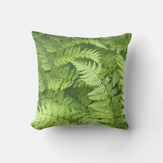 Coussin Fougères vertes luxuriantes (Recto)