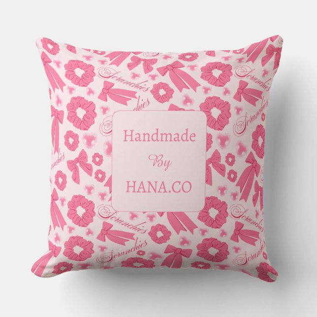 Coussin Foulard rose pour filles, motif de chouchous, acce (Recto)