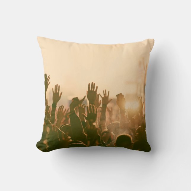 Coussin Foule au concert - retro style photoconcert, foule (Recto)