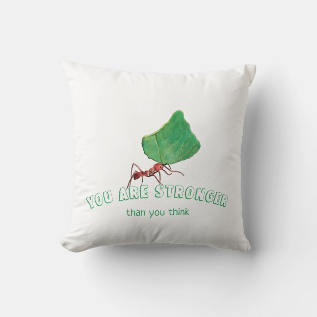 Coussin Fourmi portant une grosse feuille (Recto)