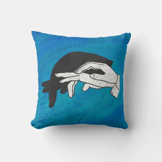 Coussin Fourmilier ombre sur fond bleu (Recto)