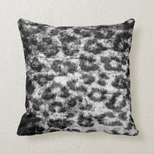 Coussin Fourrure blanche noire de peau d'empreinte de
