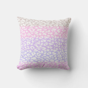 Coussin fourrure Empreinte de léopard aux couleurs rayées