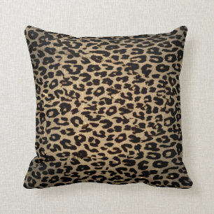 Coussin Fourrure vintage de peau d'empreinte de léopard