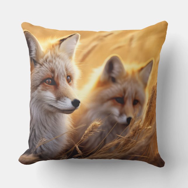 Coussin Fox Animal Wilderness Mur Art coloré (Recto)