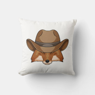 Coussin Fox comme Cowboy avec Casquette