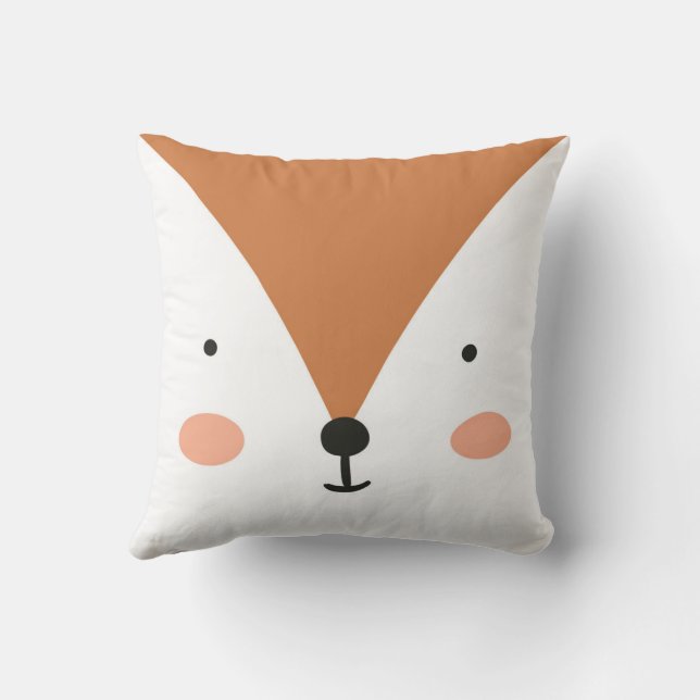 Coussin Fox Cute Green nursery Baby Room (Verso)