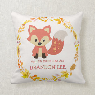 Coussin Fox de crèche de forêt de région boisée du bébé