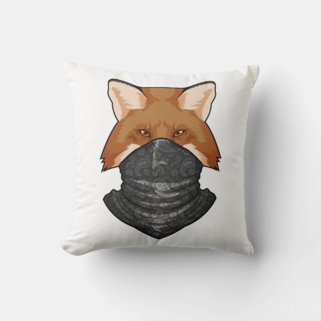 Coussin Fox en bandit avec Kerchief (Recto)