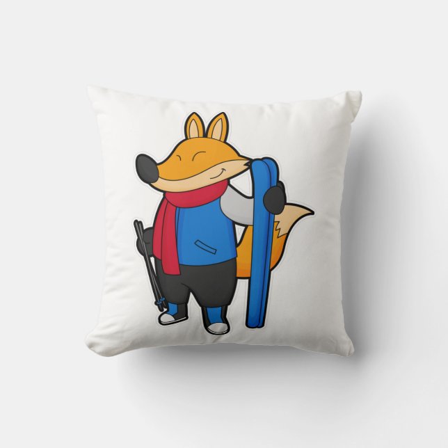 Coussin Fox en ski avec ski (Recto)