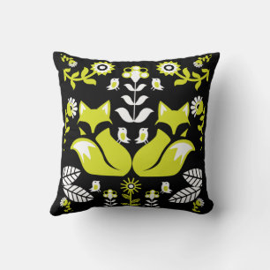 Coussin Fox Nordic Scandinavian Folk Art