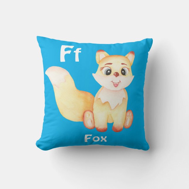 Coussin Fox personnaliser ABC : Lettre F - Ajouter votre n (Recto)