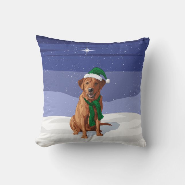 Coussin Fox Red Labrador Retriever Chien de Noël (Recto)