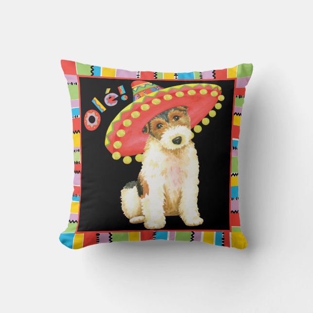 Coussin Fox Terrier de fil de fiesta (Recto)