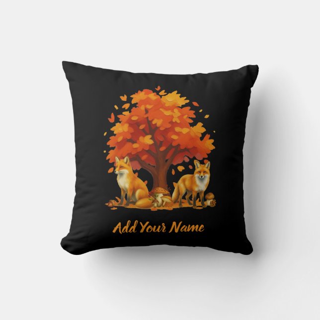 Coussin Foxes Throw Pillow (Recto)