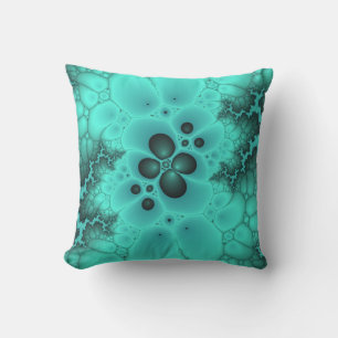 coussin fractal de bulle turquoise