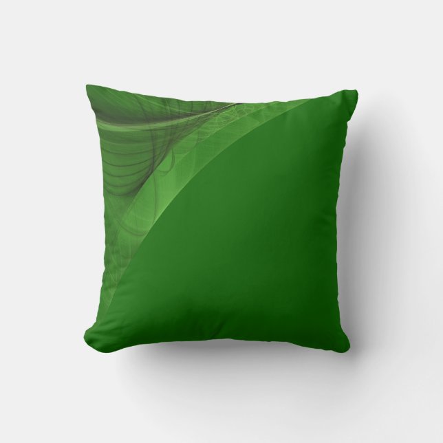 Coussin fractal vert laiton réversible (Recto)