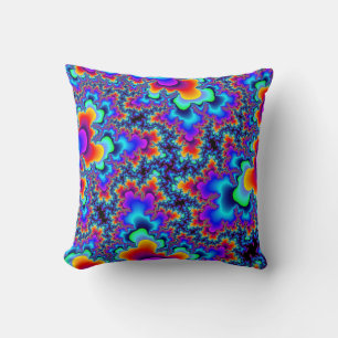 Coussin Fractale arc-en-ciel
