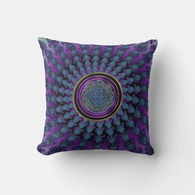 Coussin Fractale en spirale élégante avec le mandala (Recto)