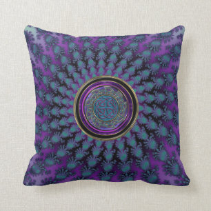 Coussin Fractale en spirale élégante avec le mandala