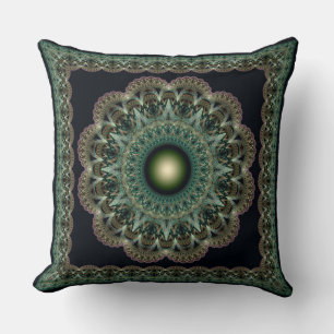 Coussin Fractale sacrée de fée motif encadré