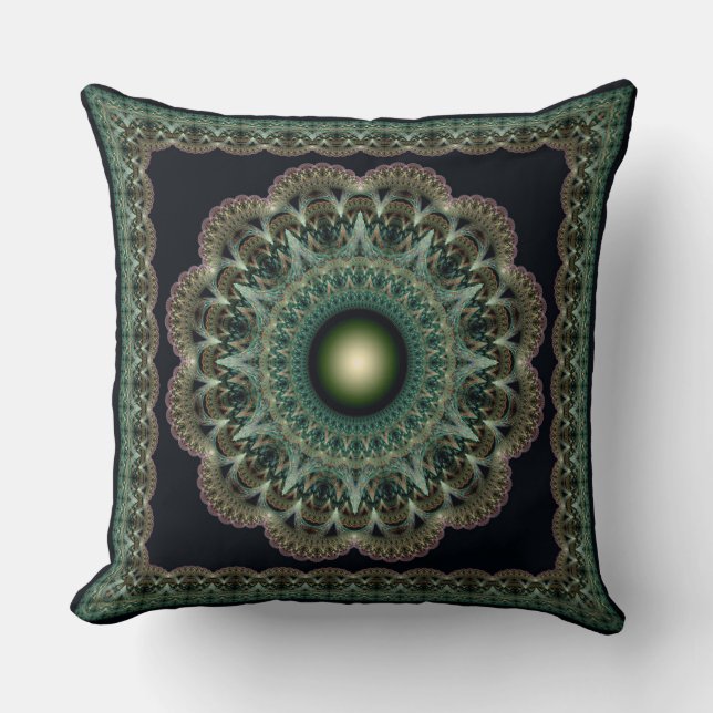 Coussin Fractale sacrée de fée motif encadré (Recto)