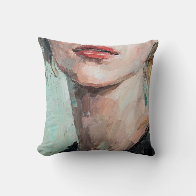 Coussin Fragment de peinture artistique. Portrait d'une fi (Recto)