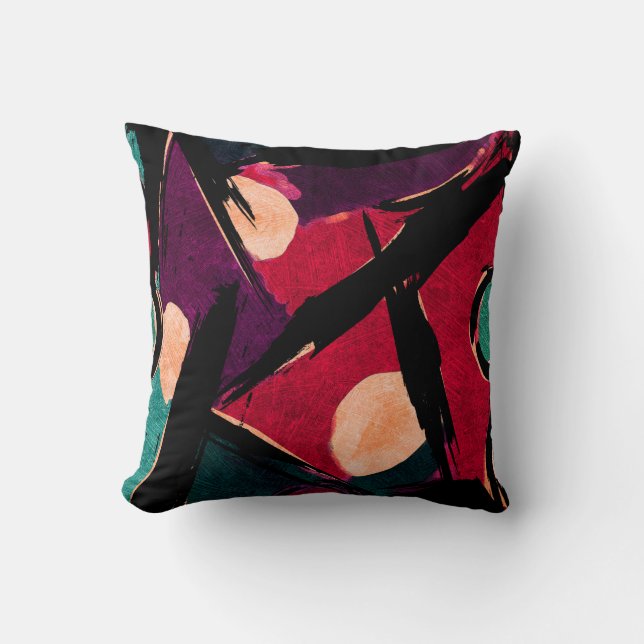 Coussin fragment de peinture moderne acrylique Abstrait. C (Recto)