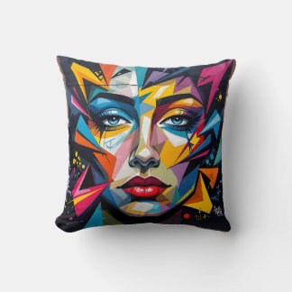Coussin Fragments d'identité – Jeté de portrait abstrait