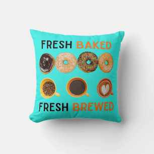 Coussin Fraîchement cuit, beignets et café frais