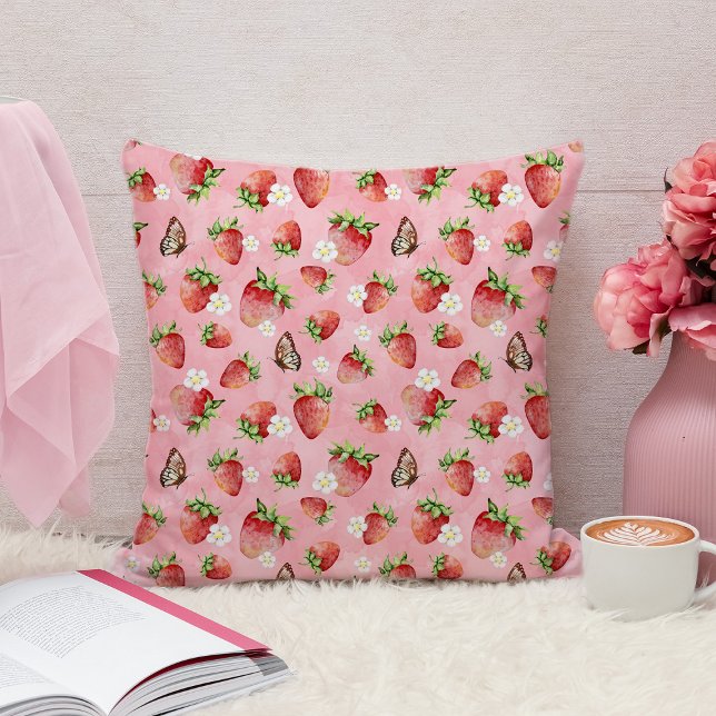 Coussin Fraise à papillon (Créateur téléchargé)