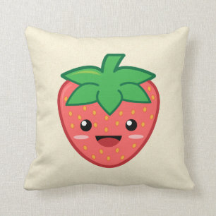 Coussin Fraise de Kawaii