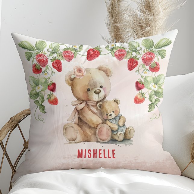 Coussin Fraise et ours (Créateur téléchargé)