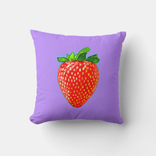 Coussin Fraise juteuse en style pop art
