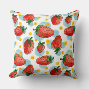 Coussin Fraises et marguerites